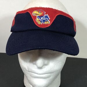 KU Visor Jayhawk Logo Red and Blue Terry Cloth  University of Kansas Nike